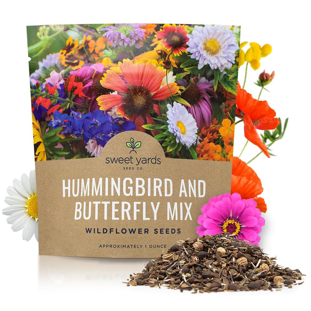 Wildflower Seeds Butterfly and Humming Bird Mix - Large 1 Ounce Packet 7,500+ Seeds - 23 Open Pol... | Amazon (US)