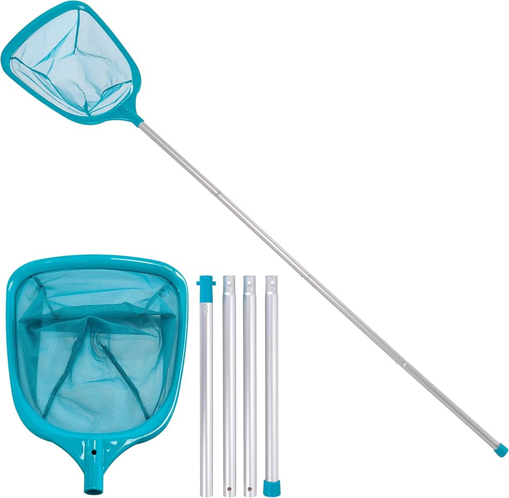 U.S. Pool Supply Swimming Pool 5 Foot Leaf Skimmer Net with 4 Aluminum Pole Sections - 6" Deep Ul... | Amazon (US)