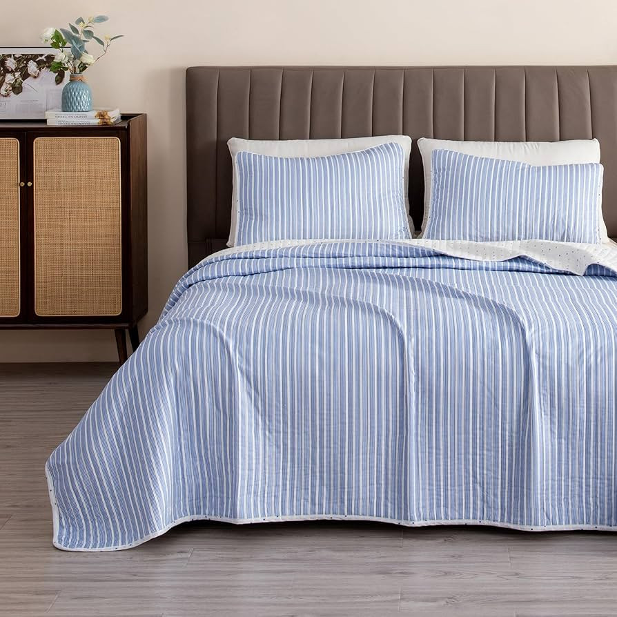 Great Bay Home 3-Piece King Reversible Lightweight Quilt Comforter with 2 Shams | All-Season, Mod... | Amazon (US)