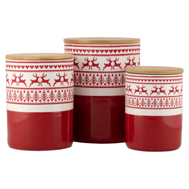10 Strawberry Street Reindeer Sweater Embossed 3 Piece Canister Set - Walmart.com | Walmart (US)