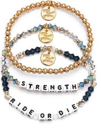 Ride or Die/Strength Set of 3 Stretch BraceletsLITTLE WORDS PROJECT | Nordstrom