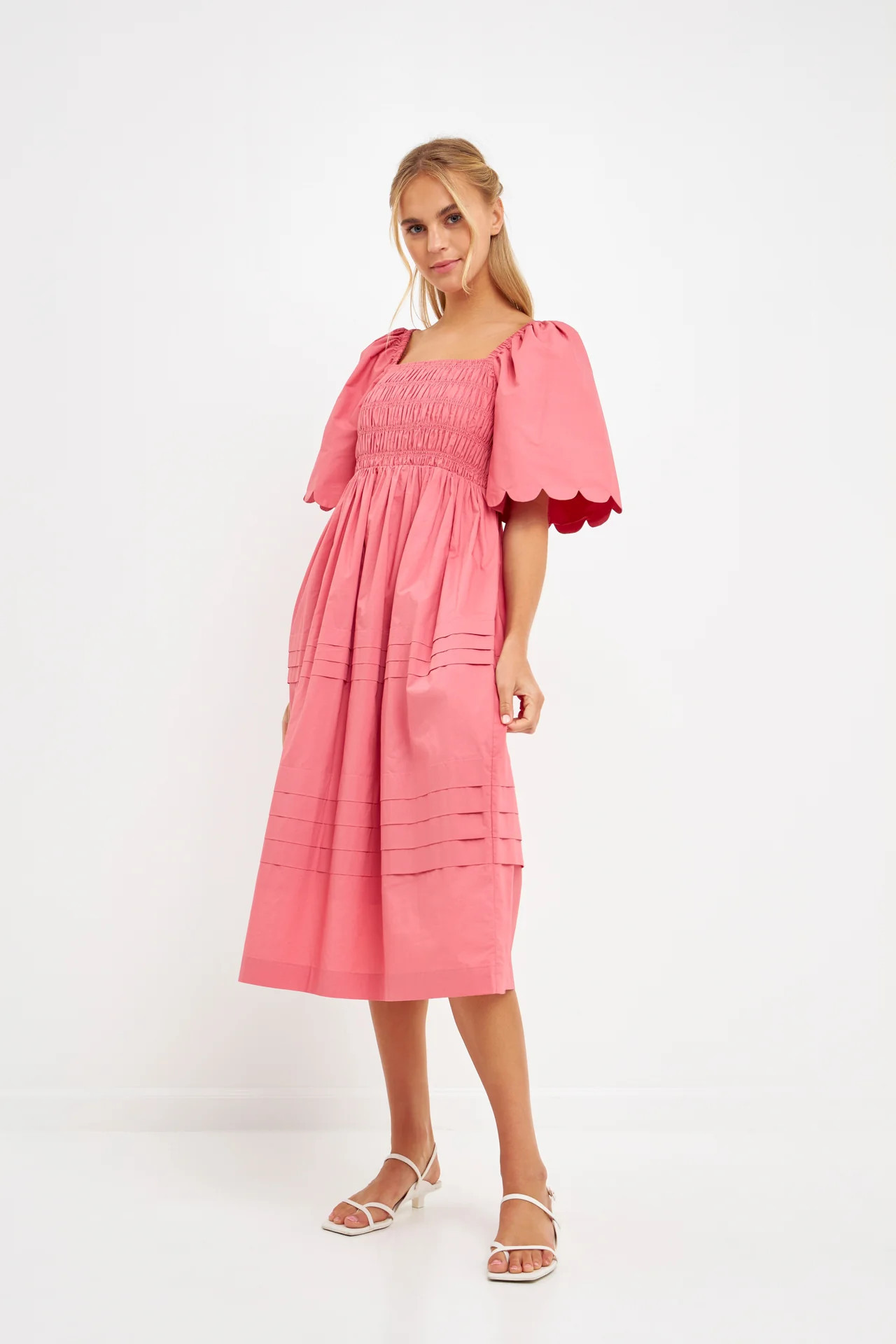 Scallop Detail Midi Dress | OBJECTRARE