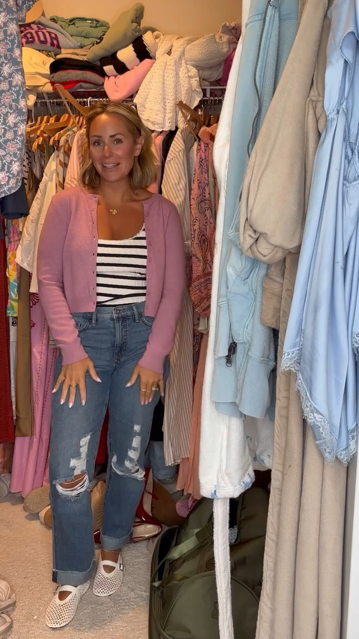 Elevated casual look ✨

Denim- size 4 petite 
Tank & cardigan- small 
Fishnet flats are so cute from Amazon 

#oldnavy #walmart 

#LTKFindsUnder50 #LTKStyleTip #LTKOver40