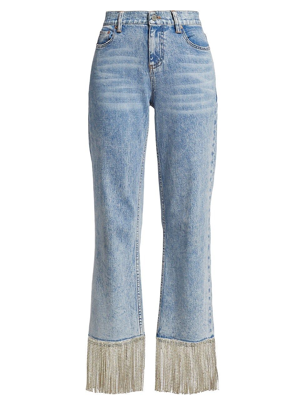 Women's Amazing Boyfriend Fringe-Trim Jeans - Lightning Blue - Size 25 | Saks Fifth Avenue