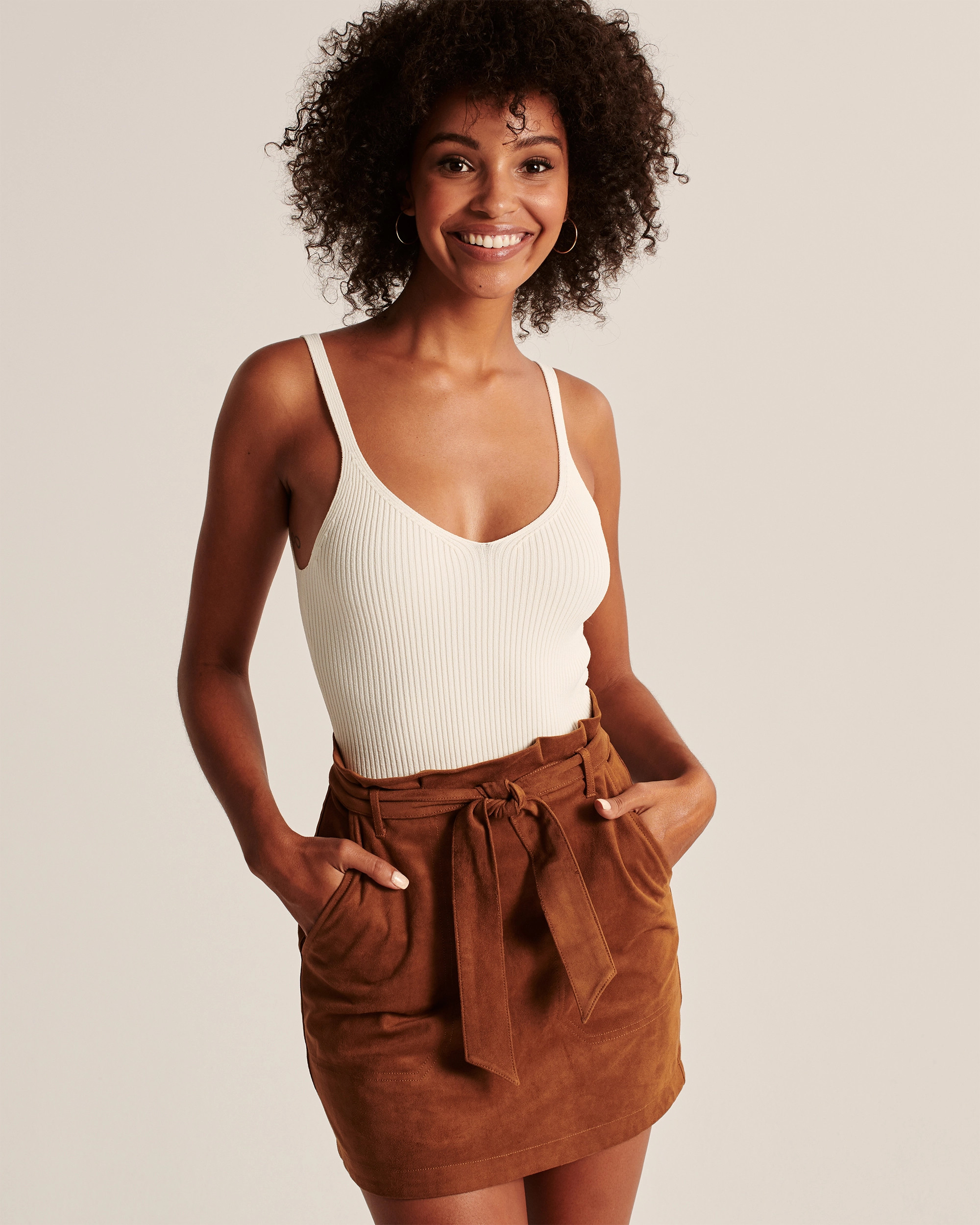 Ribbed Knit Bodysuit | Abercrombie & Fitch (US)