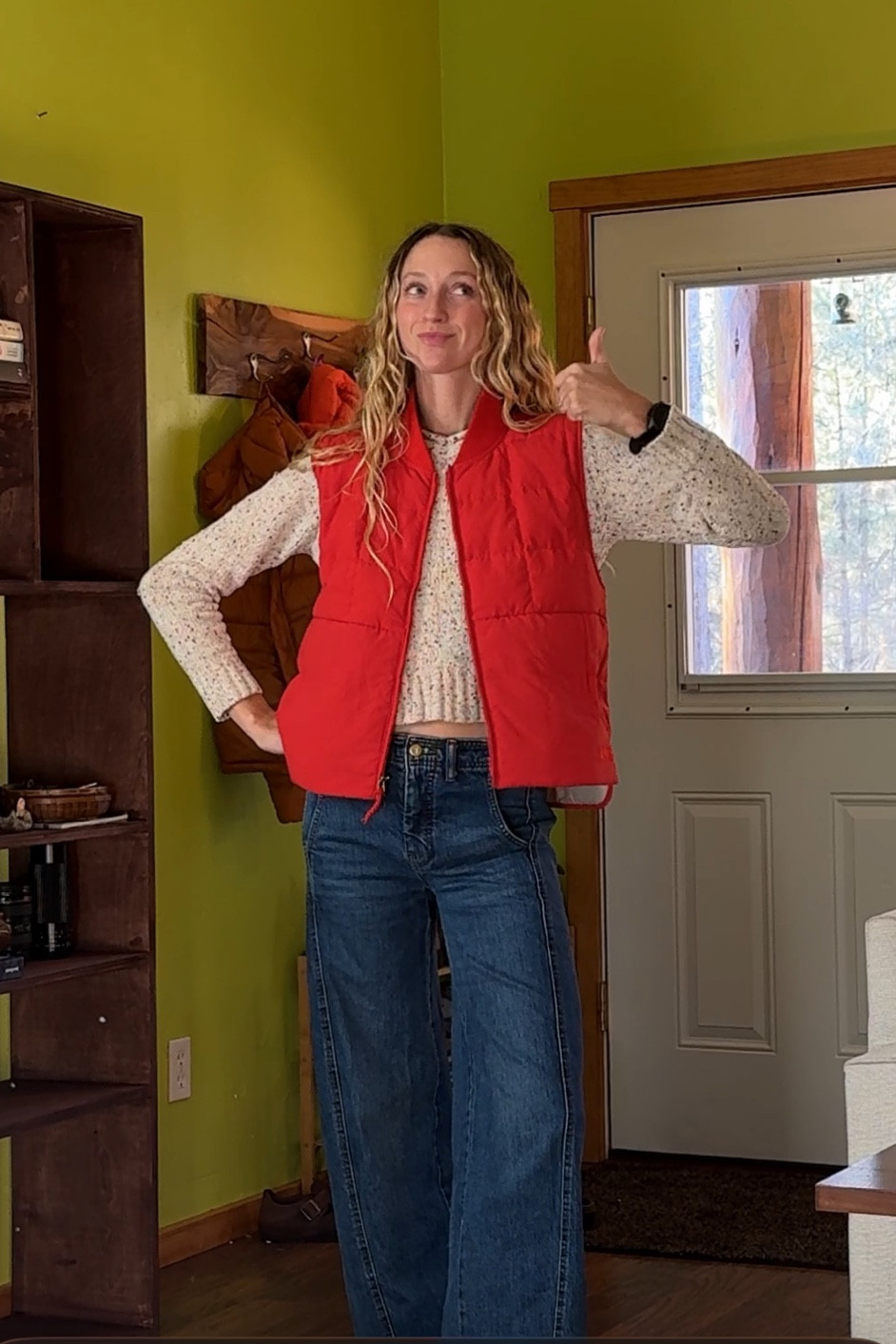 The cutest red vest you ever did see 