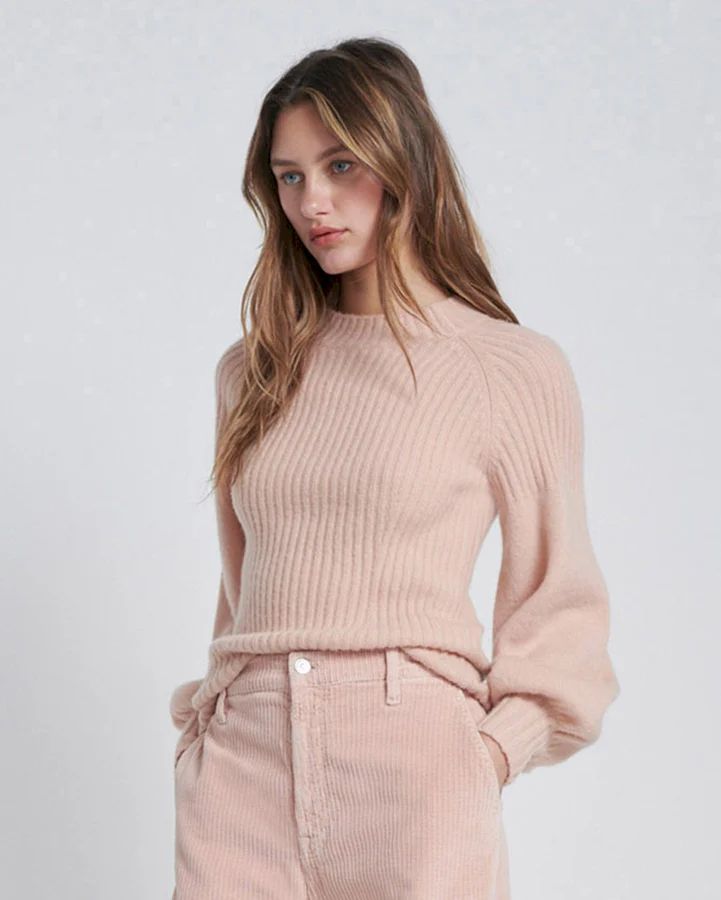 Lantern Sleeve Sweater in Blush | 7 For All Mankind