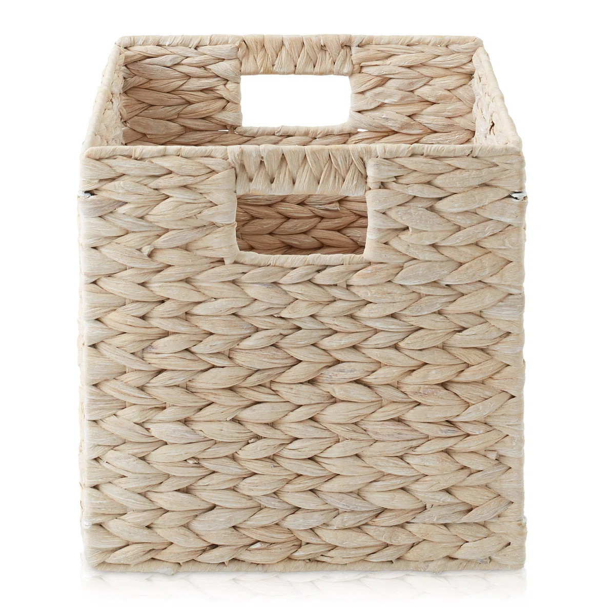 Hyacinth Storage Shelf Cubes - Whitewash Wicker Baskets - Set of 2 (Set of 2) | Wayfair North America