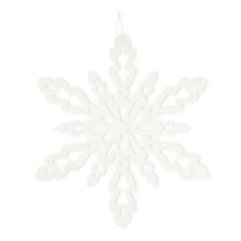 Christmas Glitter White Snowflake Ornament, 15 in, by Holiday Time | Walmart (US)
