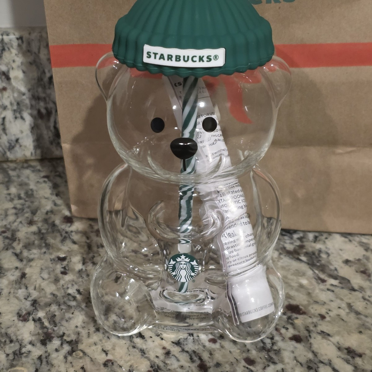 2025 Starbucks Bearista BEAR Glass Jar Cold Cup Tumbler Straw Holiday Christmas. | eBay US