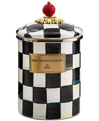 Mackenzie-Childs Courtly Check Medium Canister - Macy's | Macy's