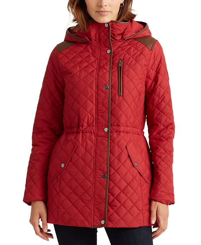 Lauren Ralph Lauren Women's Quilted Hooded Coat, Created for Macy's & Reviews - Coats & Jackets -... | Macys (US)