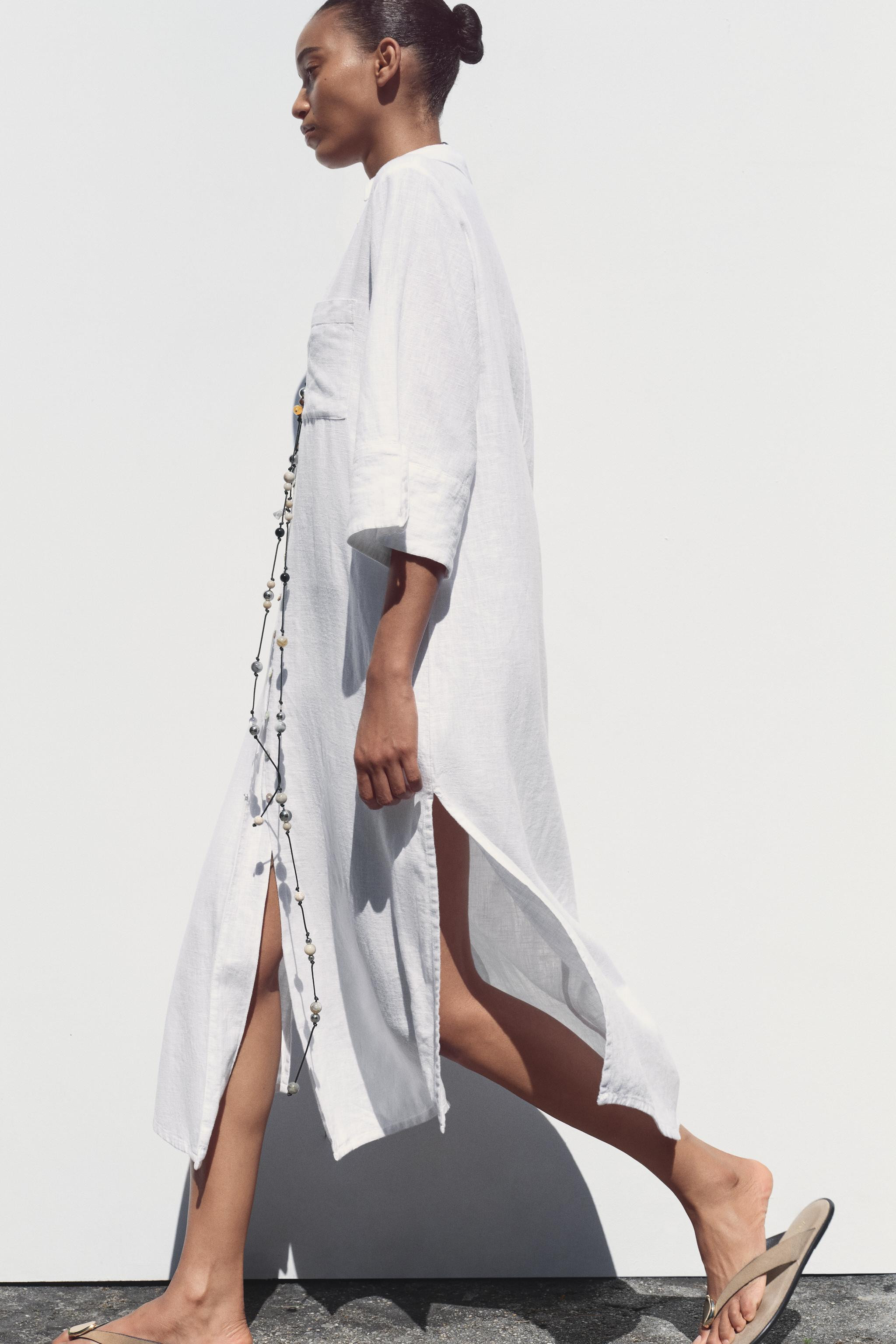 LINEN SHIRT DRESS | Zara US