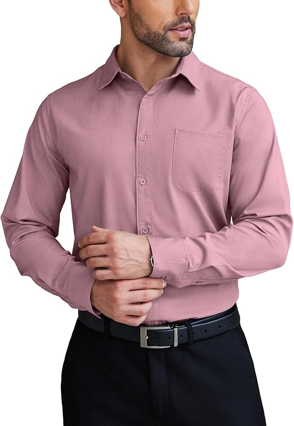 COOFANDY Mens Dress Shirts Wrinkle Free Long Sleeve Button Down Shirts Formal Business Shirt | Amazon (US)