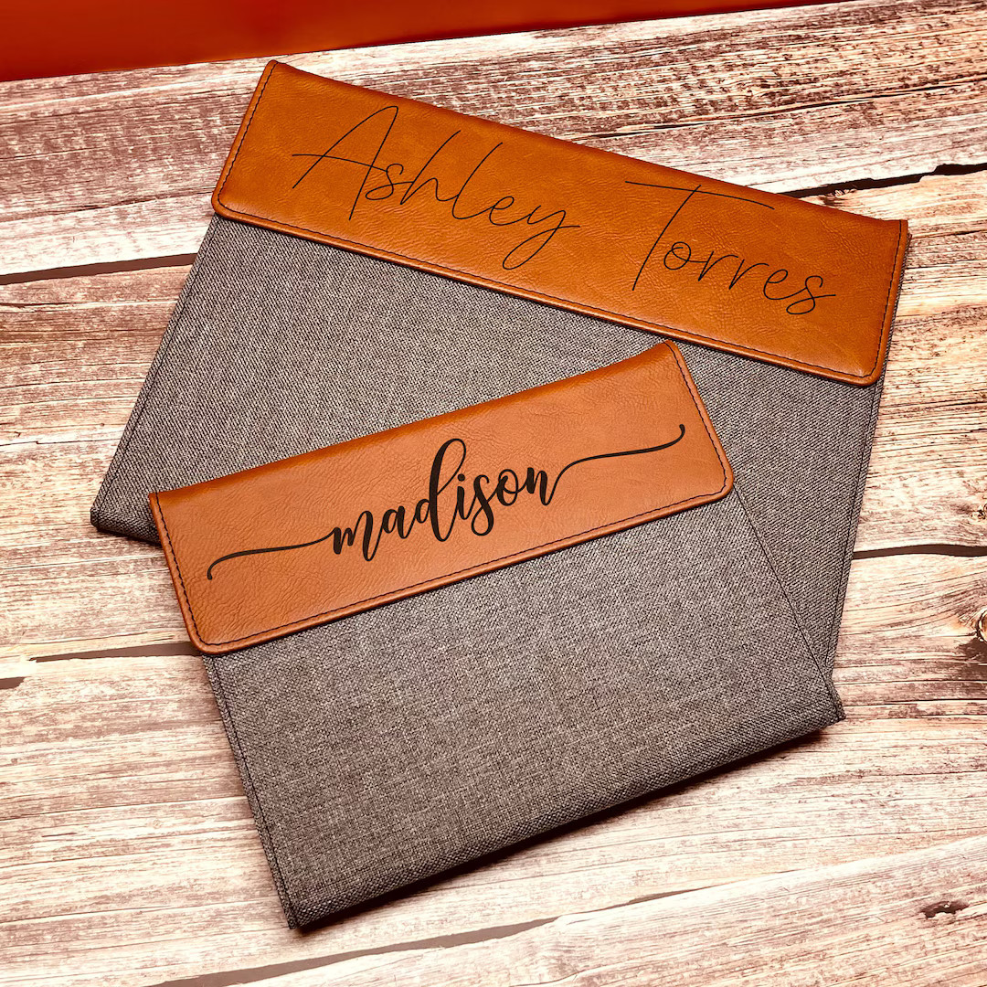 Custom Monogram Portfolio, Custom Name Padfolio, Notepad Cover, Personalized Portfolio, Engraved ... | Etsy (US)
