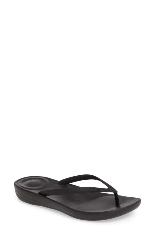 FitFlop iQushion Flip Flop in All Black at Nordstrom, Size 11 | Nordstrom