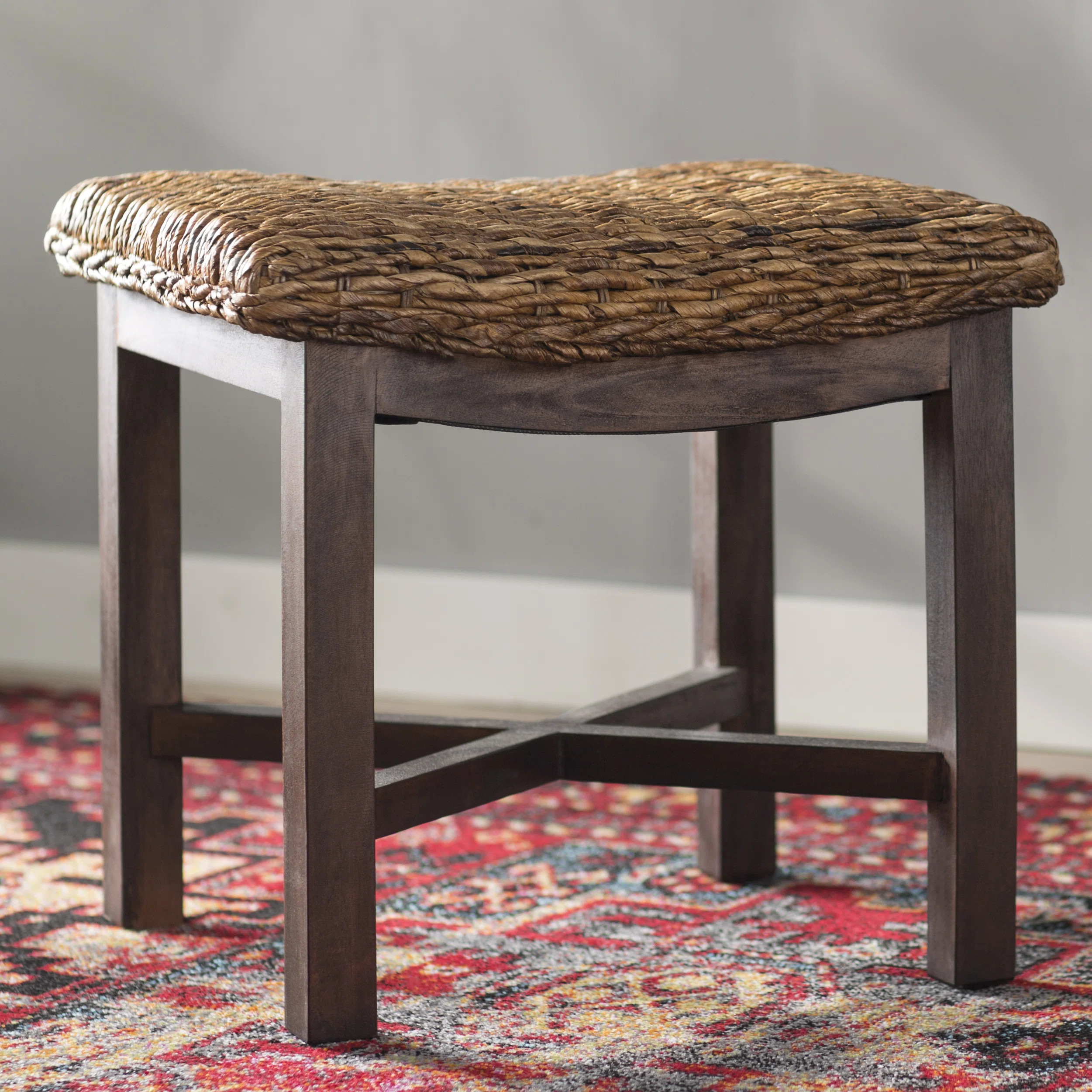 Beachcrest Home™ Bittle Abaca Rectangular Accent Stool & Reviews | Wayfair | Wayfair North America
