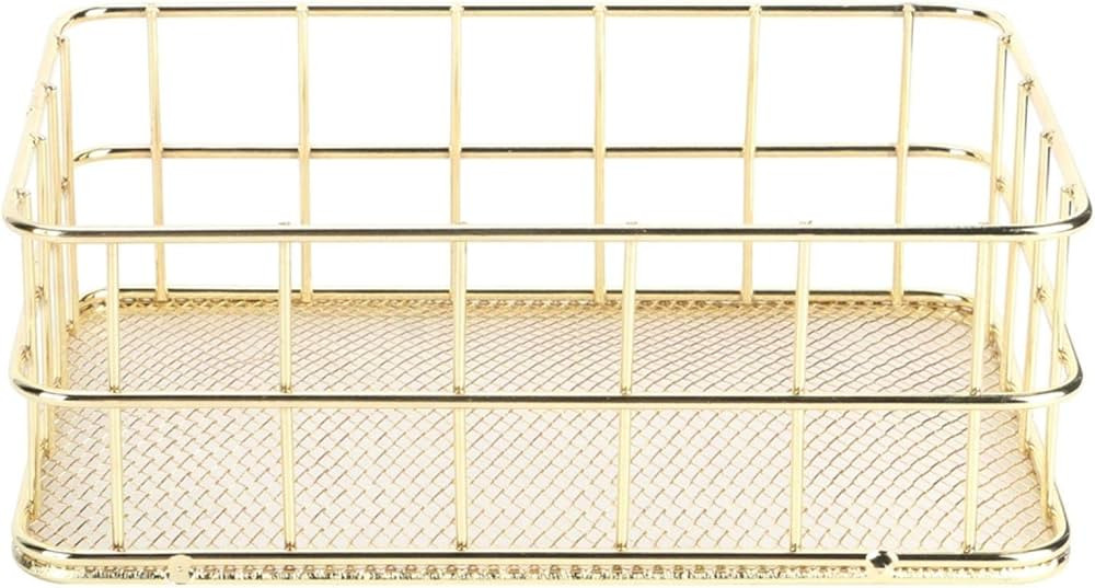 Gold Basket, Wire Basket, Gold Wire Baskets for Organizing, Gold Storage Basket Multifunctional W... | Amazon (US)