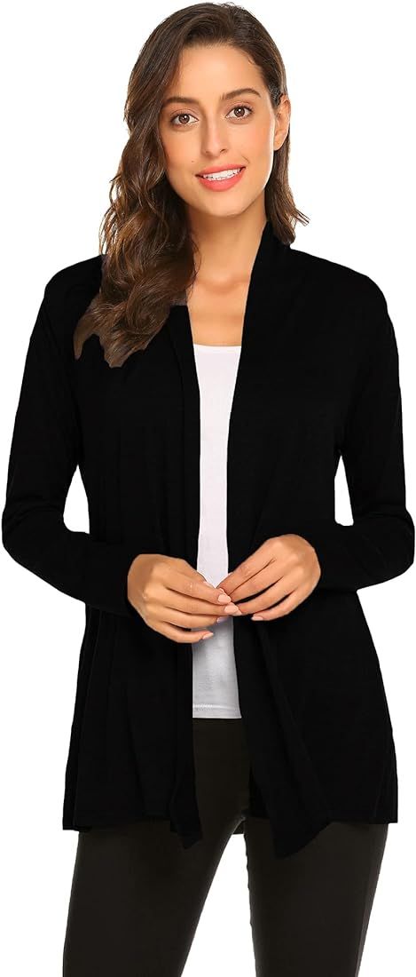 Newchoice Womens Casual Lightweight Long Sleeve Cardigan Soft Drape Open Front Fall Dusters (S-3X... | Amazon (US)