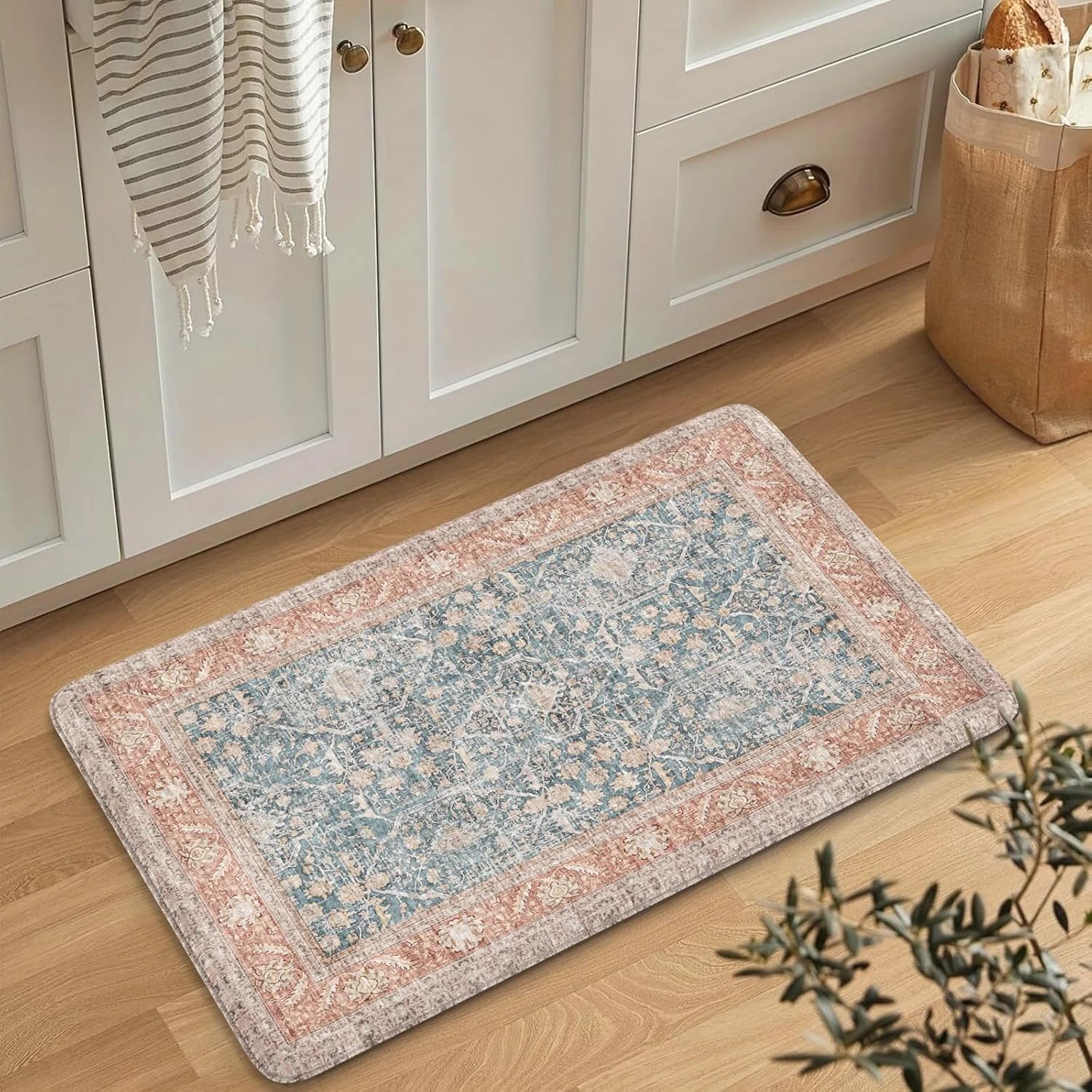 Anti Fatigue Kitchen Mats for Floor,17.3"x29" Cushioned Vintage Kitchen Rugs,Non-Slip Waterproof ... | Walmart (US)