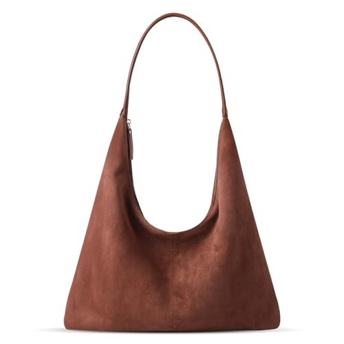 Suede Shoulder Bag for Women Suede Purse Boho Bags Slouchy Tote Bag Satchels Trendy Crescent Cros... | Amazon (US)