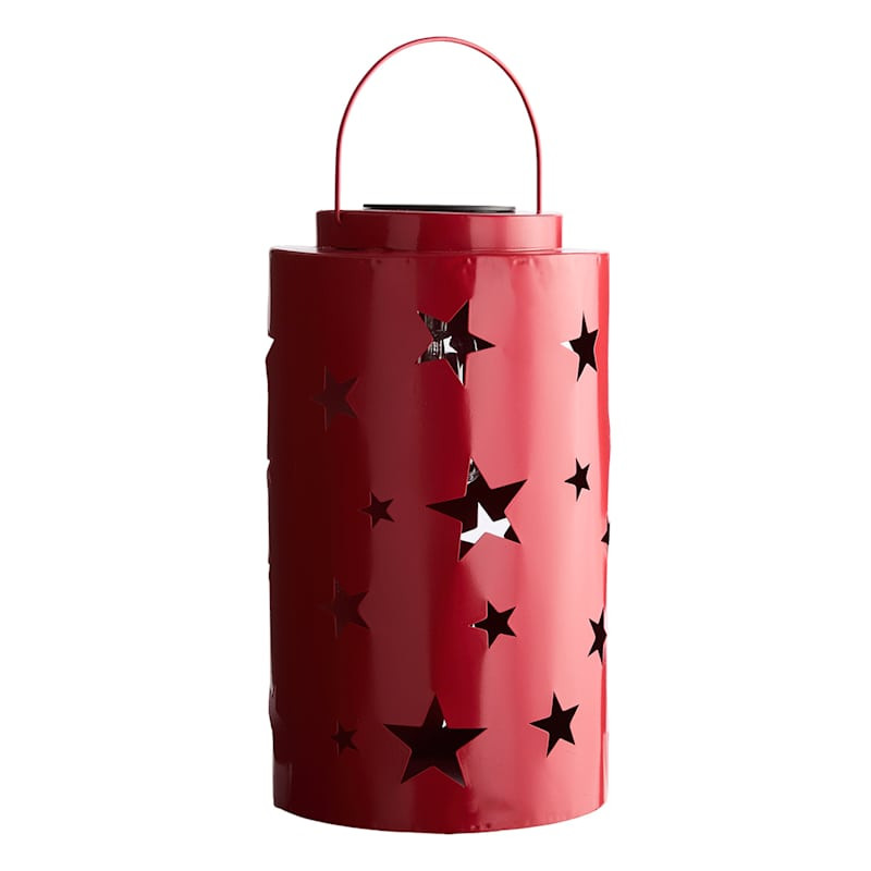 Red Metal Solar Star Lantern, 13" | At Home