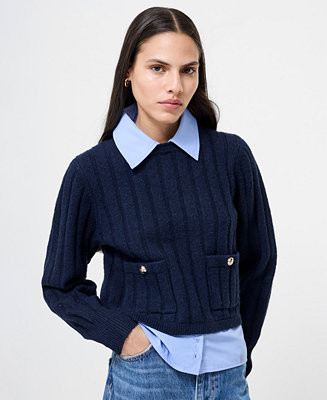 French Connection Ellie Knit Collared Pullover - Macy's | Macy's