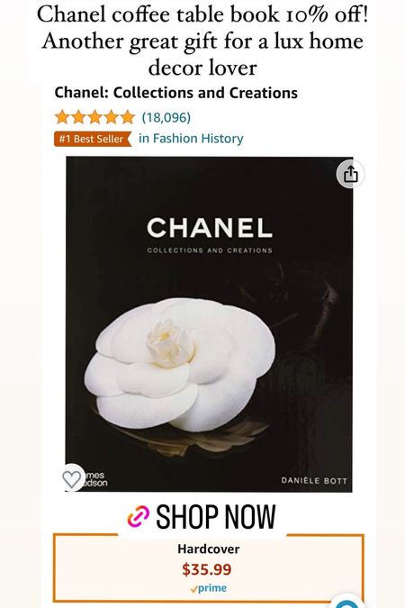 Chanel coffee table book is 10% off on Amazon! Coffee table books make the best gifts for home decor lovers. They are also easy to wrap! 

#LTKhome #LTKHoliday #LTKGiftGuide