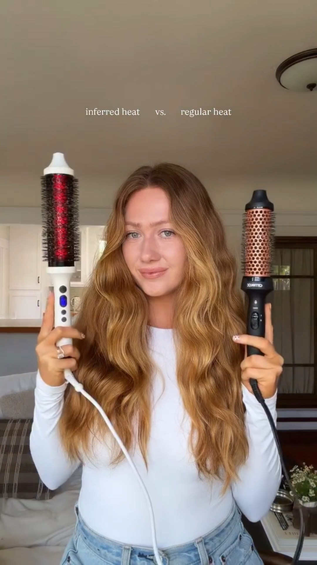 so I have lots of thoughts!! 

+ yes, inferred heat causes less damage (but that doesn’t mean it’s damage free, okayyy?) 
+ I LOVE how the right side has more bends & volume
+ and honestlyyy, the frizz and smoothness is the same on both sides in my opinion, but the left FEELS softer and healthier!! 
+ love the longer barrel and temp controls of the @bondiboost brush

sooo it’s the Bondi Boost for me!! 

#hairtransformation #thermalbrush #hairtutorial #blowoutstyles #hairstyles