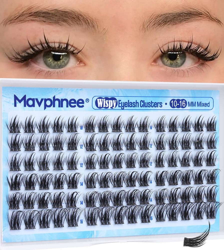 Mavphnee Natural Cluster Lashes Wispy Cluster Eyelash Extensions Fairy Lash Clusters Spiky Eyelas... | Amazon (US)