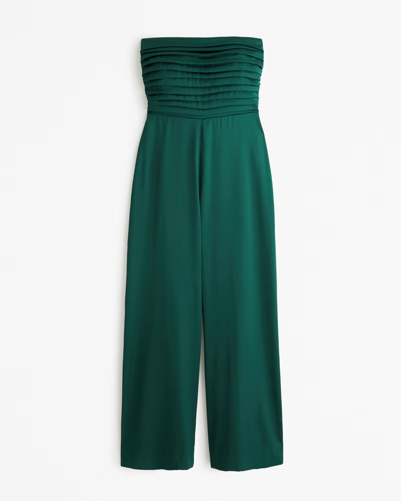 Women's Emerson Ruched Strapless Jumpsuit | Women's Dresses & Jumpsuits | Abercrombie.com | Abercrombie & Fitch (US)