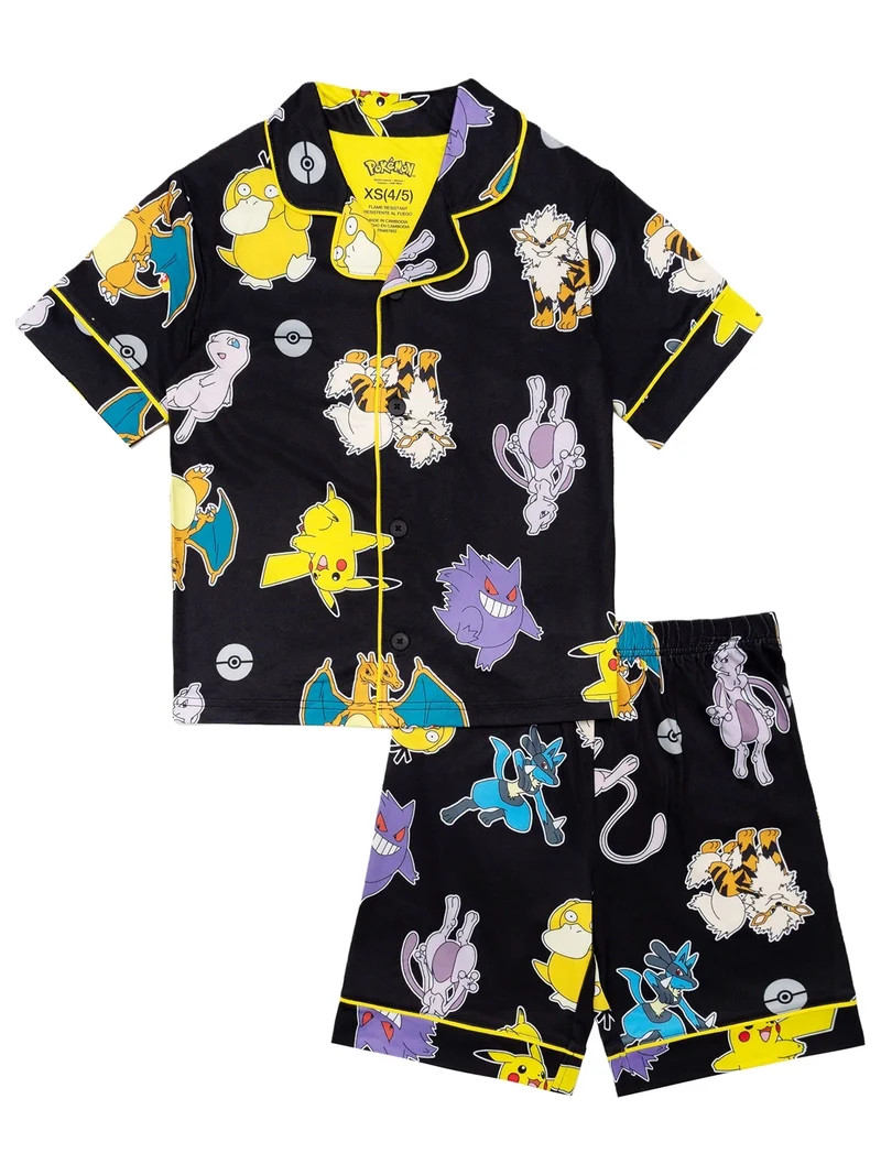 Pokemon 2-Piece Coat and Short Pajama Set, Sizes 4-12 | Walmart (US)