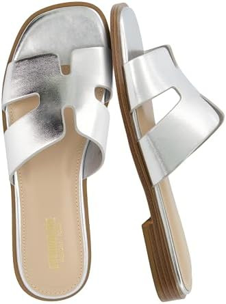 CUSHIONAIRE Voyage Cutout Strap Slides for Women, Slip On Summer Flats, Trendy Footwear, Comforta... | Amazon (US)