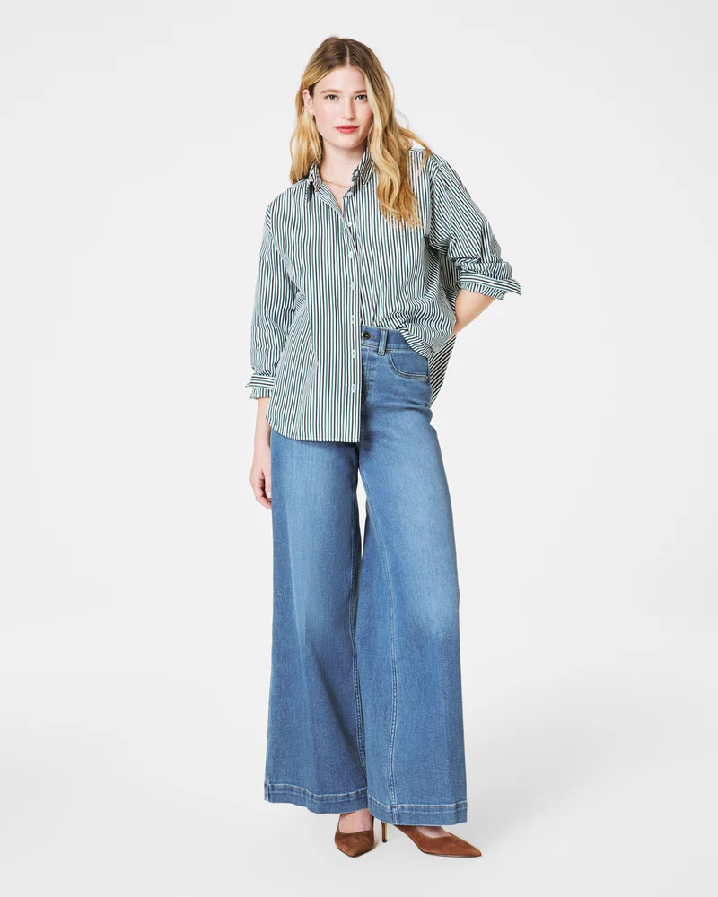 SPANXshape™ EveryWear Wide Leg Jeans, Stonewashed Blue | Spanx