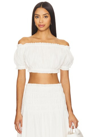 Lovers and Friends Alessia Cropped Top in White from Revolve.com | Revolve Clothing (Global)