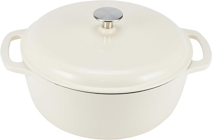 Amazon Basics Enameled Cast Iron Dutch Oven Pot with Lid, Oven Safe, Heavy-Duty, Dual Handles for... | Amazon (US)