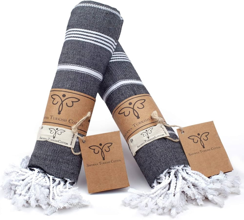 SMYRNA TURKISH COTTON Classical Series Turkish Hand Towels Set of 2, 18x30 inch, Decorative Turki... | Amazon (US)