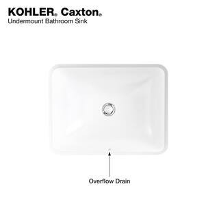 KOHLER Caxton 20-5/16 in. Rectangular Undermount Bathroom Sink with Overflow in White K-R20000-0 ... | The Home Depot
