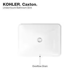 KOHLER Caxton 20-5/16 in. Rectangular Undermount Bathroom Sink with Overflow in White K-R20000-0 ... | The Home Depot