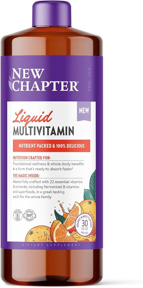 New Chapter Liquid Multivitamin + Mineral Supplement for Whole-Body Benefits, 100% Delicious Mult... | Amazon (US)