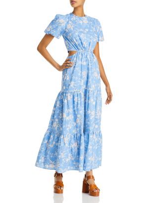 WAYF Plaza Cutout Puff Sleeve Maxi Dress Back to Results -  Women - Bloomingdale's | Bloomingdale's (US)