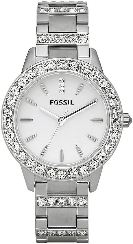 Fossil Women's Jesse Stainless Steel Crystal-Accented Dress Quartz Watch | Amazon (US)