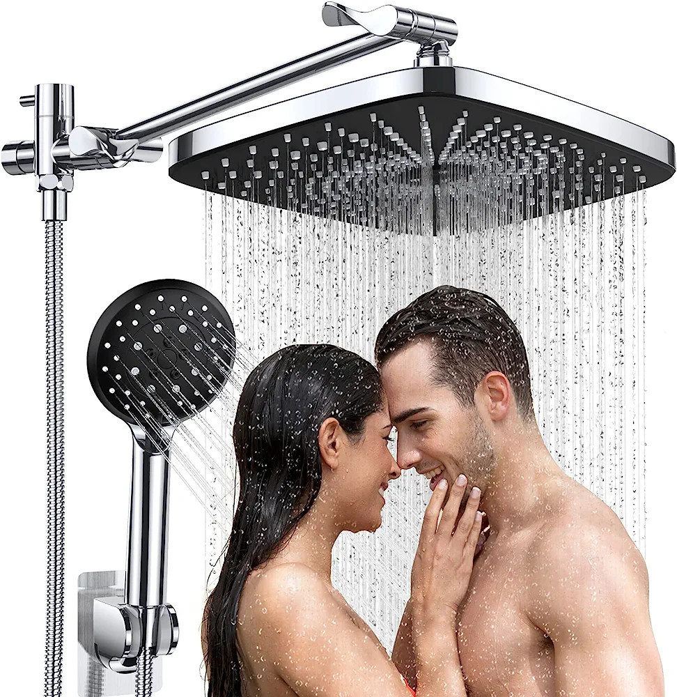 Veken 12 Inch Rain Shower Head with 5 Settings High Pressure Handheld Spray, Rainfall Shower Head... | Amazon (US)