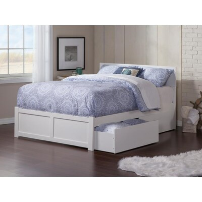 AFI Furnishings Orlando White Full Wood Platform Bed with Storage | Lowe's