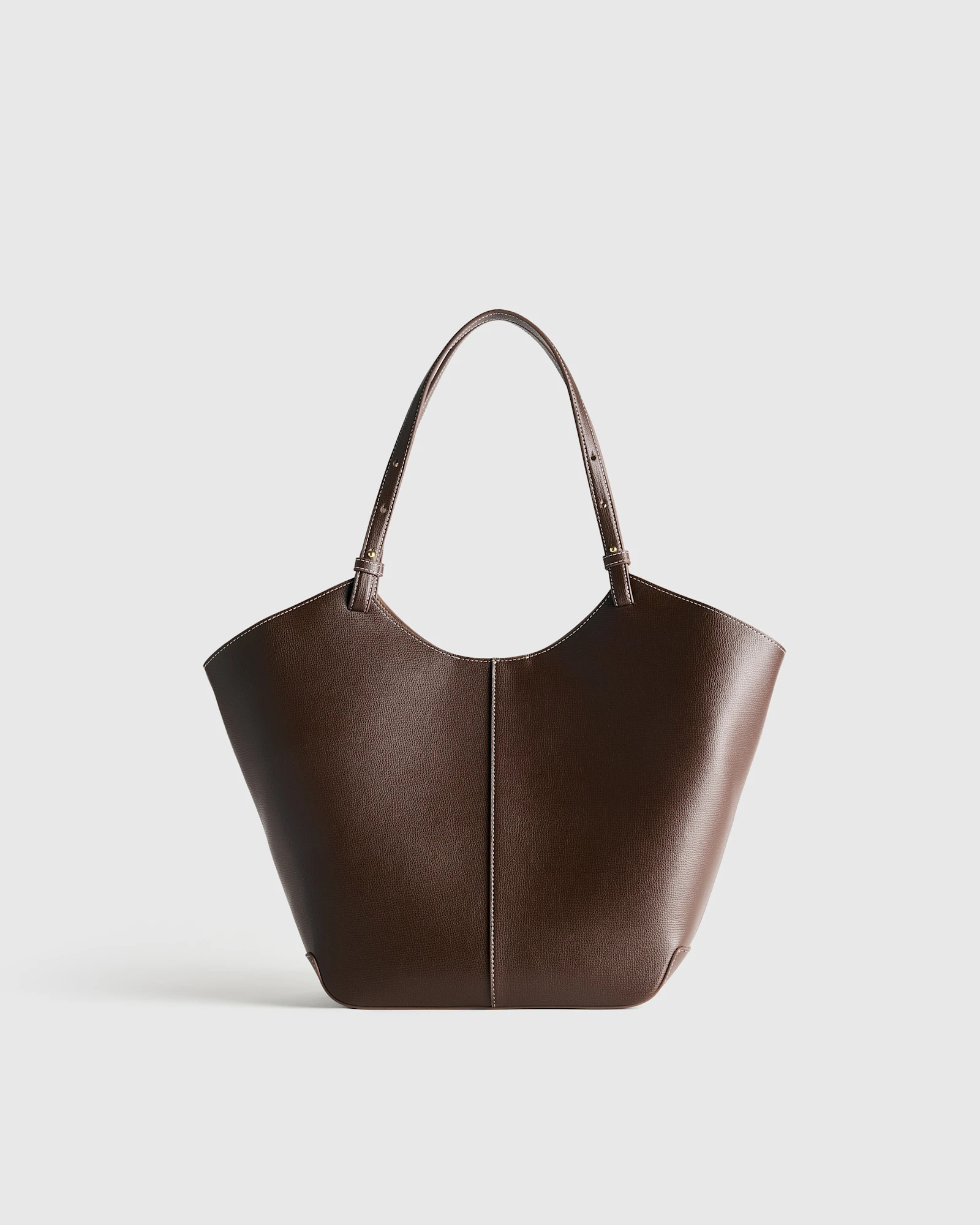 Italian Leather Trapeze Tote in Black | Quince
