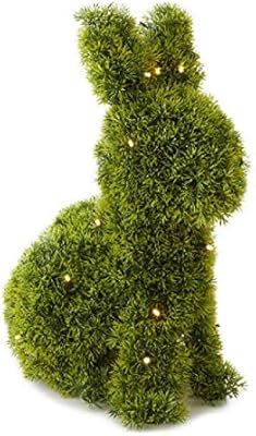 A&T Designs Bunny Rabbit Shaped Animal Artificial Topiary Plant with Battery Operated LED Lights ... | Amazon (US)