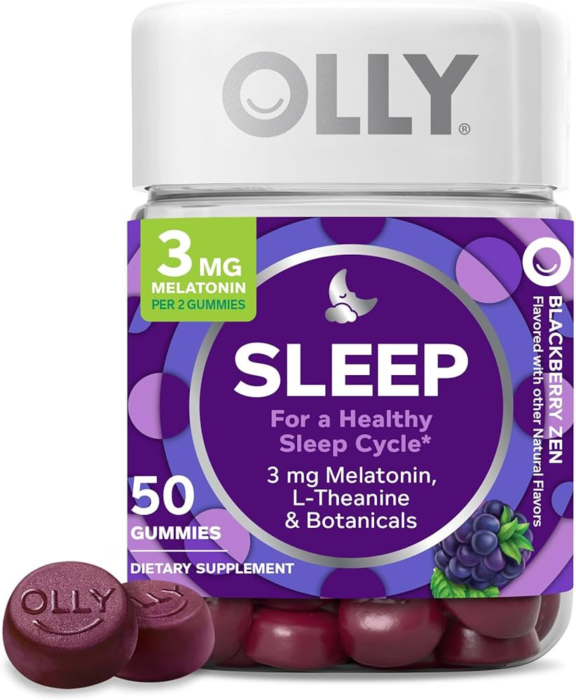 OLLY Sleep Gummy, Occasional Sleep Support, 3 mg Melatonin, L-Theanine, Chamomile and Lemon Balm ... | Amazon (US)