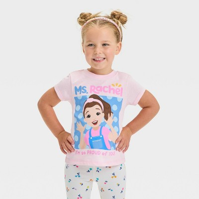 Toddler Girls' Ms. Rachel T-Shirt - Light Pink 3T | Target
