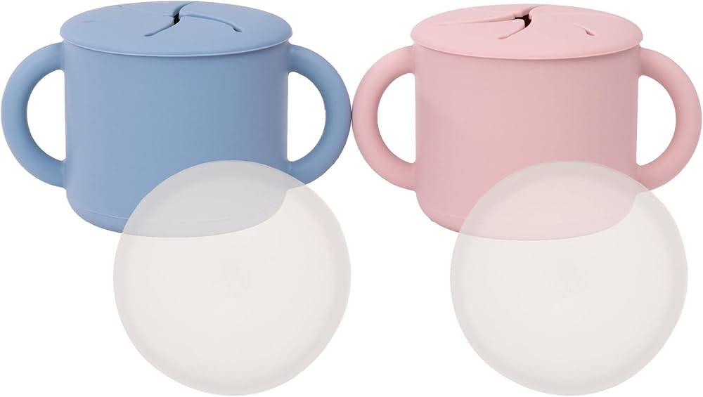 WeeSprout Snack Containers, Food Grade Silicone Cups, Spill-Proof Tops For Toddlers and Babies, P... | Amazon (US)