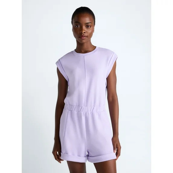 Scoop Women's and Women's Plus Scubaknit Crewneck Romper, Sizes XS-4X | Walmart (US)